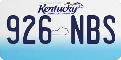 KY license plate 926NBS