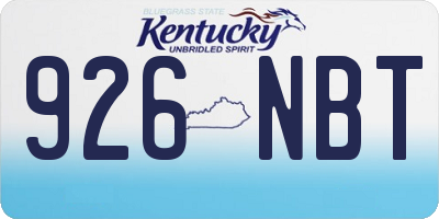 KY license plate 926NBT