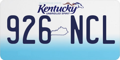 KY license plate 926NCL