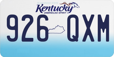 KY license plate 926QXM