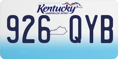 KY license plate 926QYB