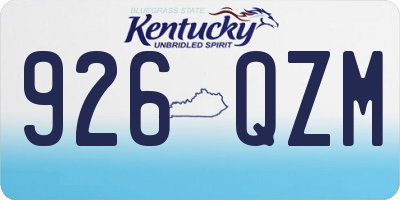 KY license plate 926QZM