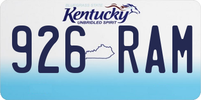 KY license plate 926RAM