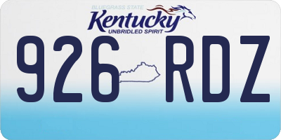 KY license plate 926RDZ