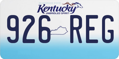 KY license plate 926REG