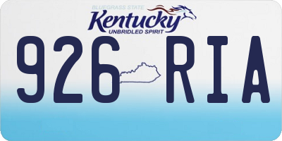 KY license plate 926RIA