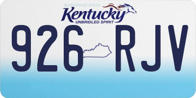 KY license plate 926RJV