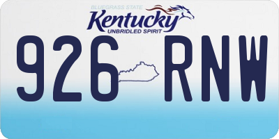 KY license plate 926RNW