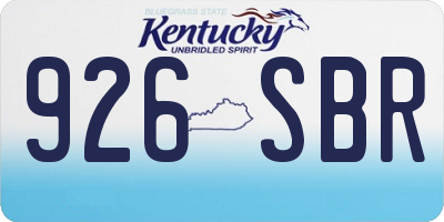 KY license plate 926SBR