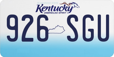 KY license plate 926SGU