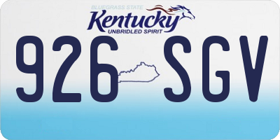 KY license plate 926SGV