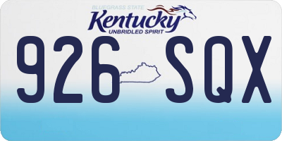 KY license plate 926SQX