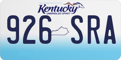 KY license plate 926SRA