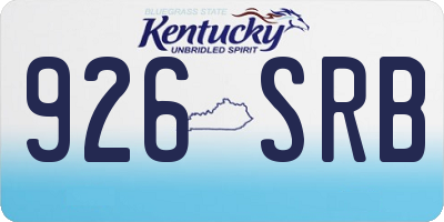 KY license plate 926SRB