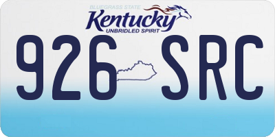 KY license plate 926SRC