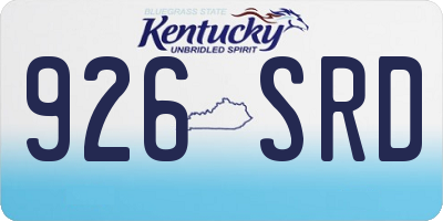 KY license plate 926SRD
