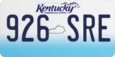 KY license plate 926SRE