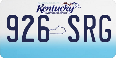 KY license plate 926SRG
