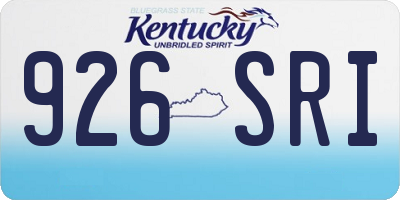 KY license plate 926SRI