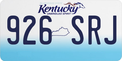 KY license plate 926SRJ