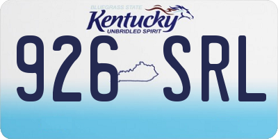 KY license plate 926SRL