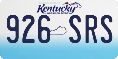 KY license plate 926SRS