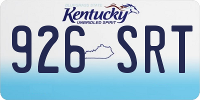 KY license plate 926SRT