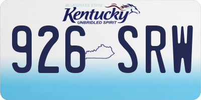 KY license plate 926SRW