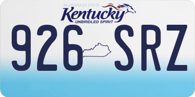 KY license plate 926SRZ