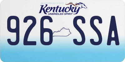 KY license plate 926SSA