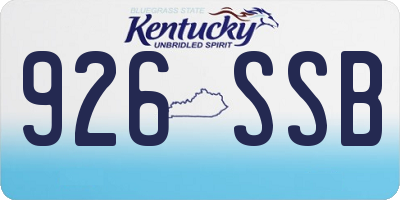 KY license plate 926SSB