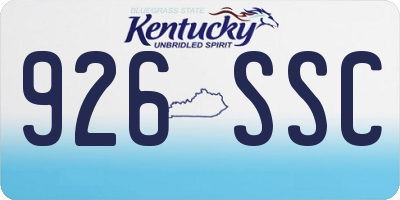 KY license plate 926SSC