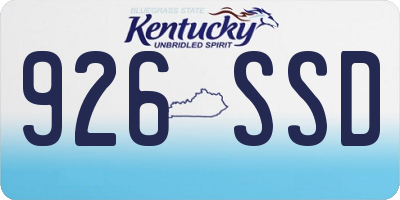KY license plate 926SSD