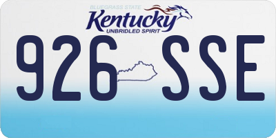 KY license plate 926SSE