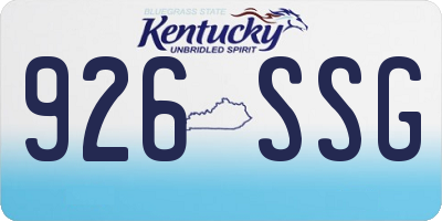 KY license plate 926SSG