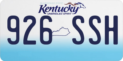 KY license plate 926SSH