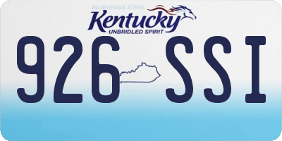 KY license plate 926SSI