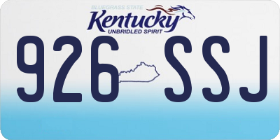 KY license plate 926SSJ