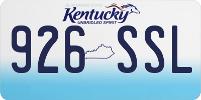 KY license plate 926SSL