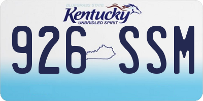 KY license plate 926SSM