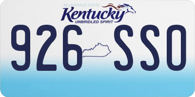 KY license plate 926SSO