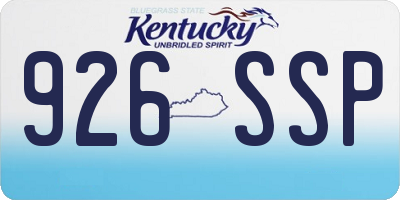 KY license plate 926SSP