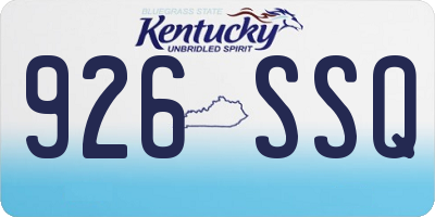 KY license plate 926SSQ