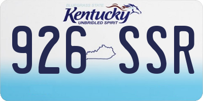 KY license plate 926SSR