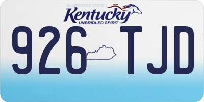 KY license plate 926TJD