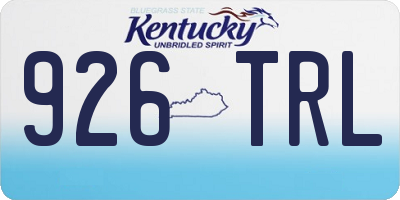 KY license plate 926TRL