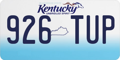 KY license plate 926TUP