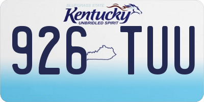 KY license plate 926TUU