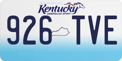 KY license plate 926TVE