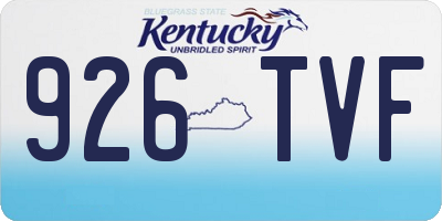 KY license plate 926TVF